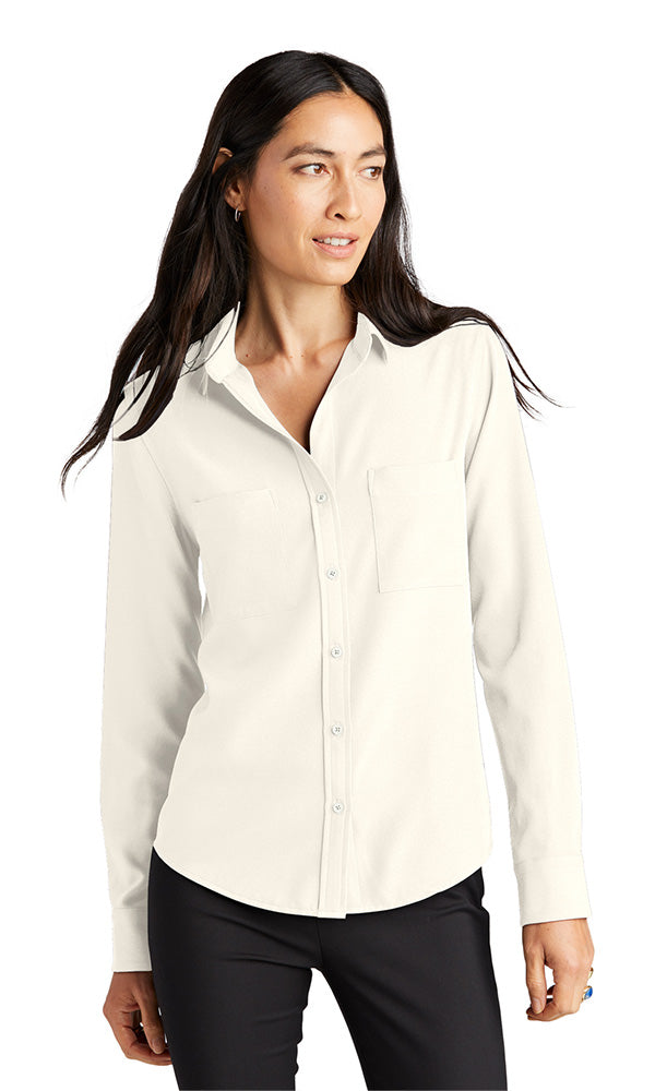 Mercer+Mettle® Women's Stretch Crepe Long Sleeve Camp Blouse