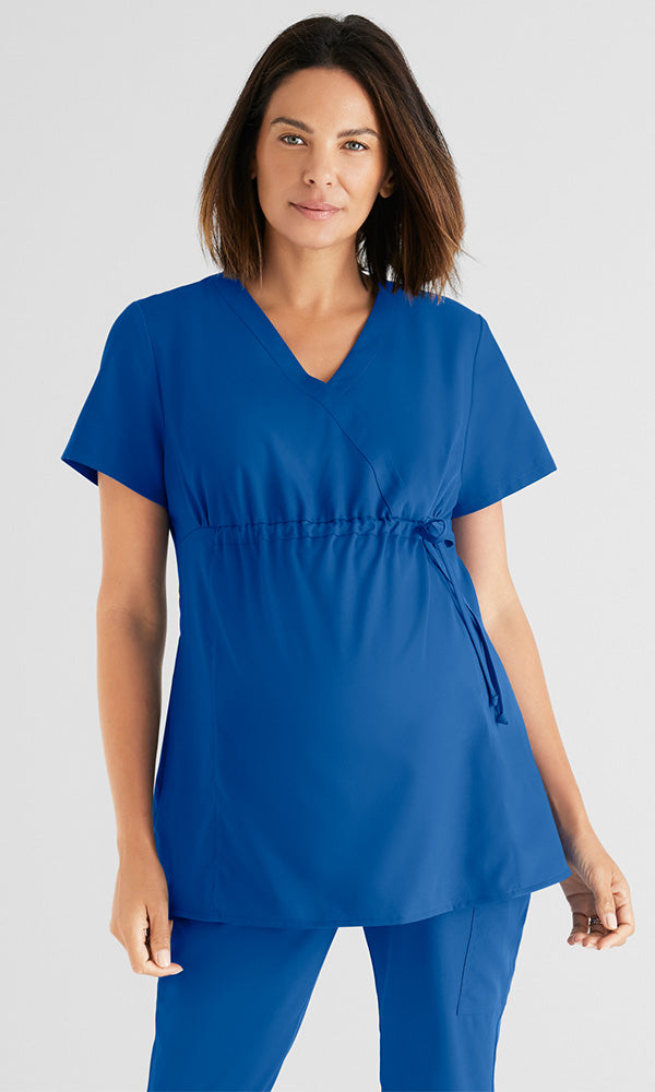 Grey's Anatomy™ Women's Lilah 4-Pocket Mock-Wrap Maternity Top