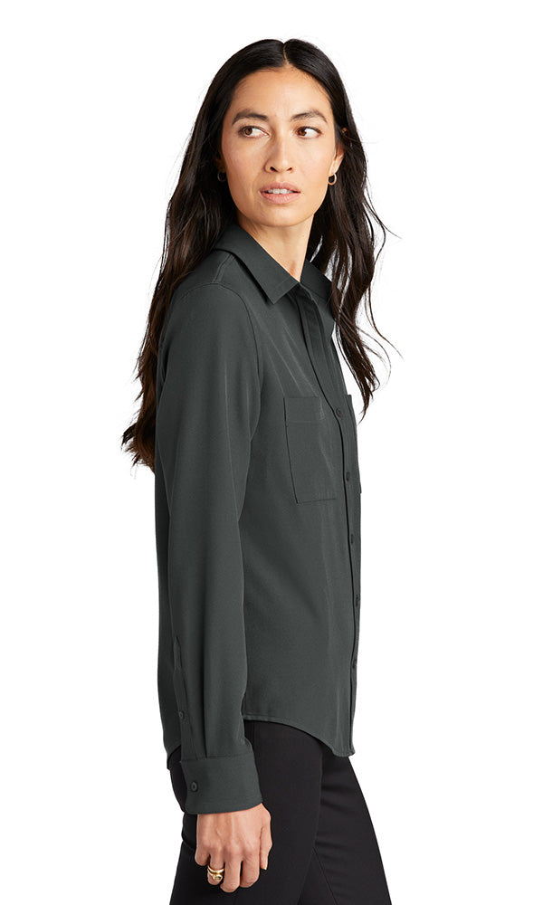 Mercer+Mettle® Women's Stretch Crepe Long Sleeve Camp Blouse