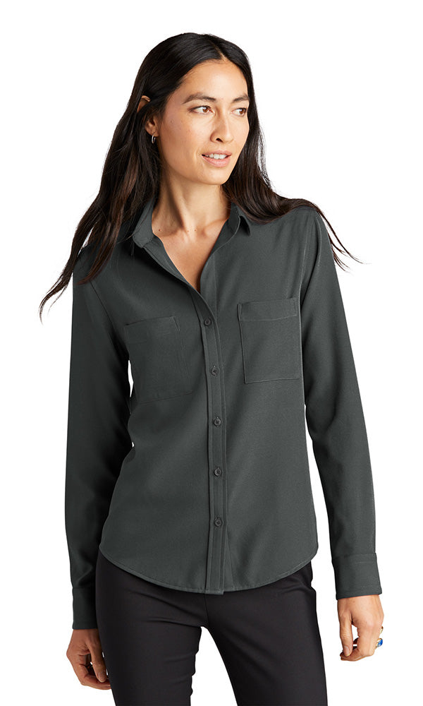 Mercer+Mettle® Women's Stretch Crepe Long Sleeve Camp Blouse