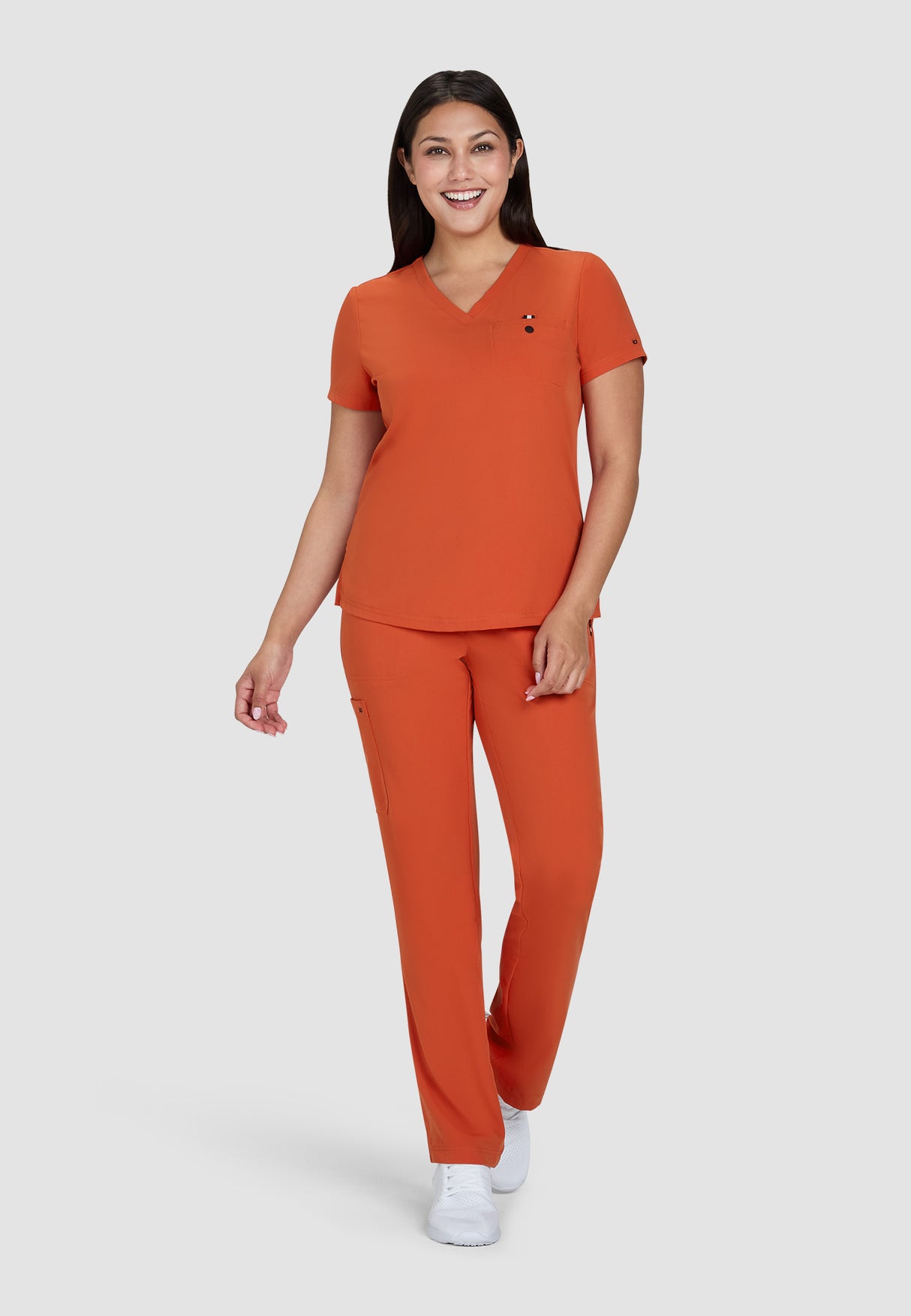 koi™ Next Gen Women's Ready to Work 1-Pocket Tuck-In Top - Burnt Umber