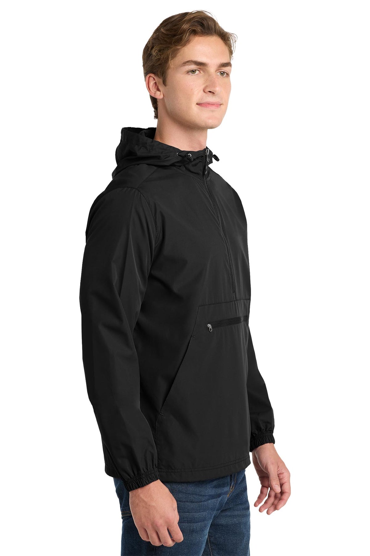 Sport-Tek® Men's Packable Anorak - Black