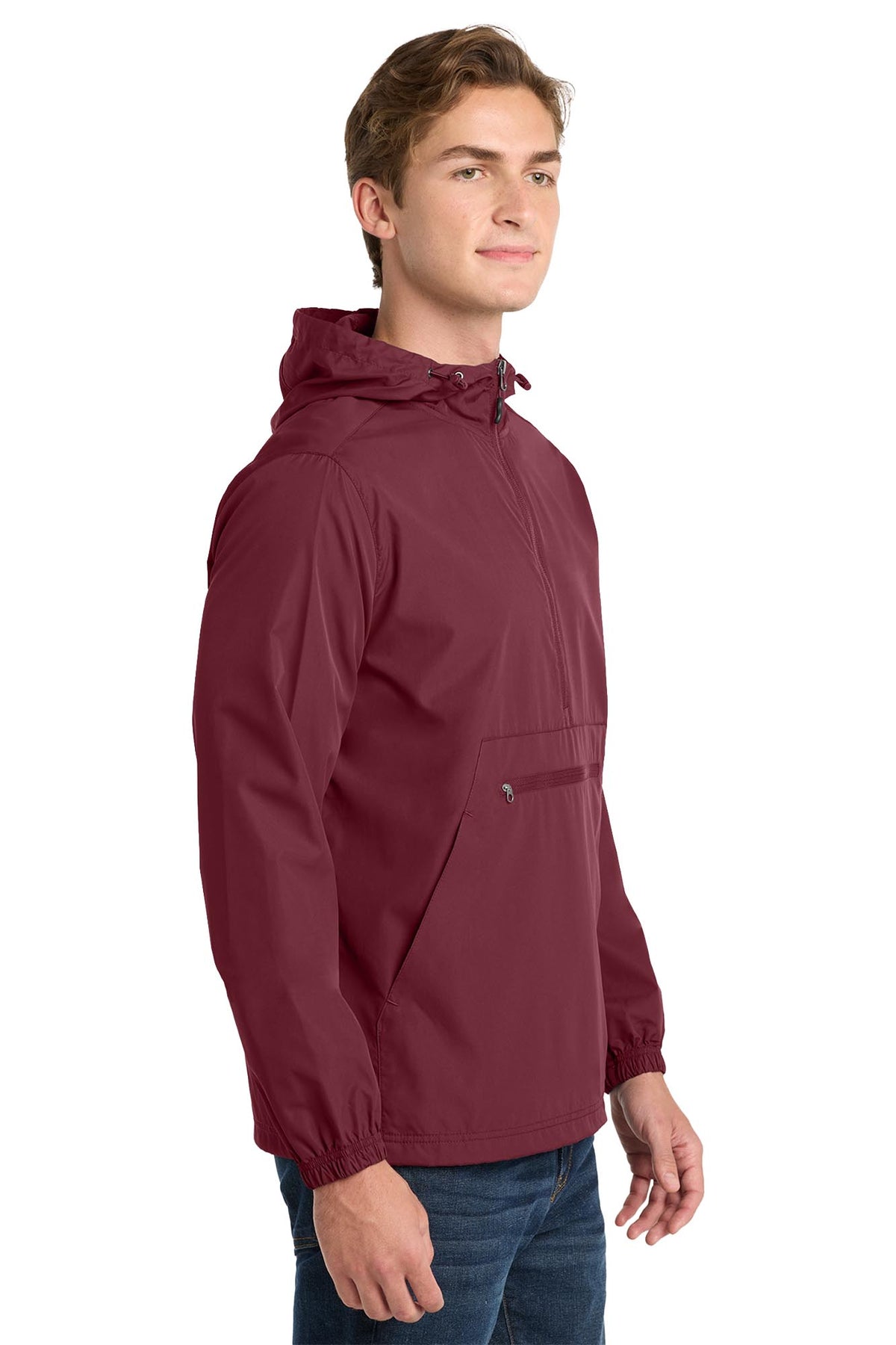 Sport-Tek® Men's Packable Anorak - Maroon