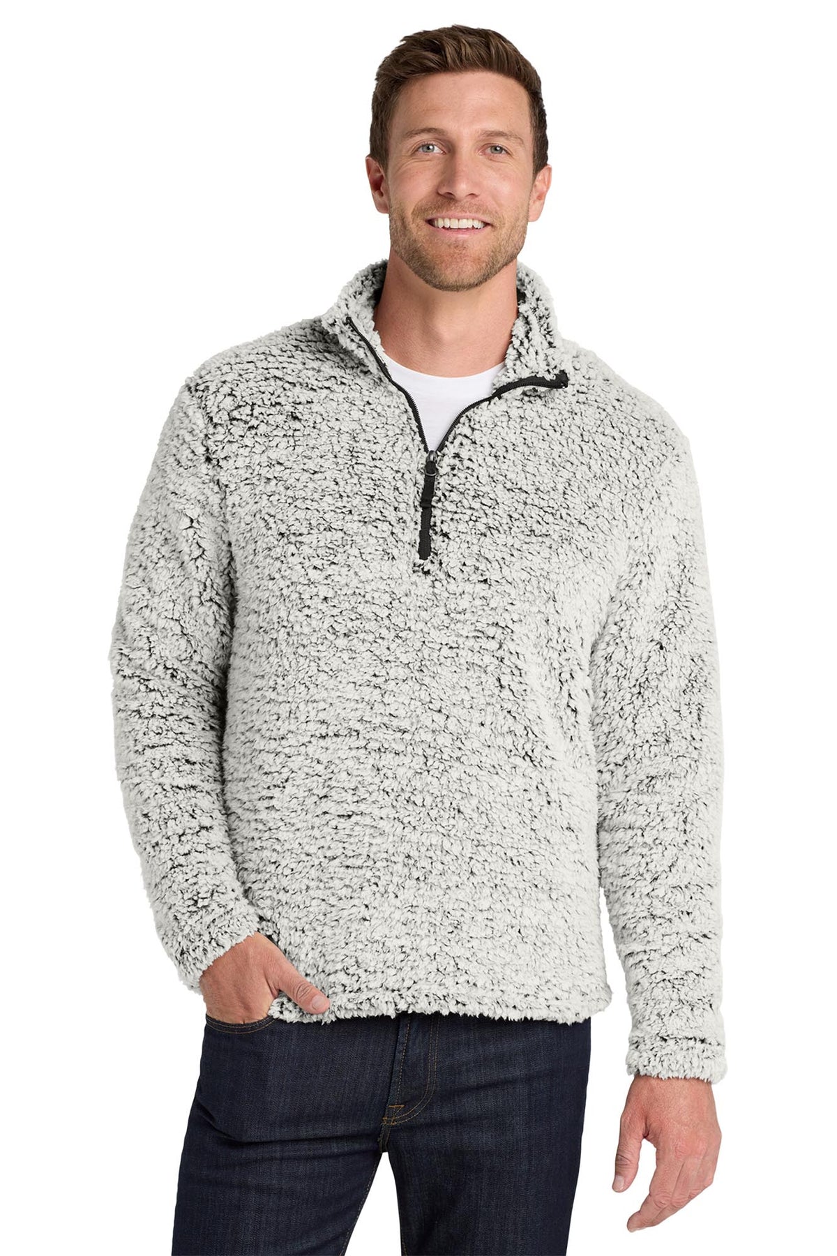 Port Authority® Men's Cozy 1/4-Zip Fleece - Grey Heather