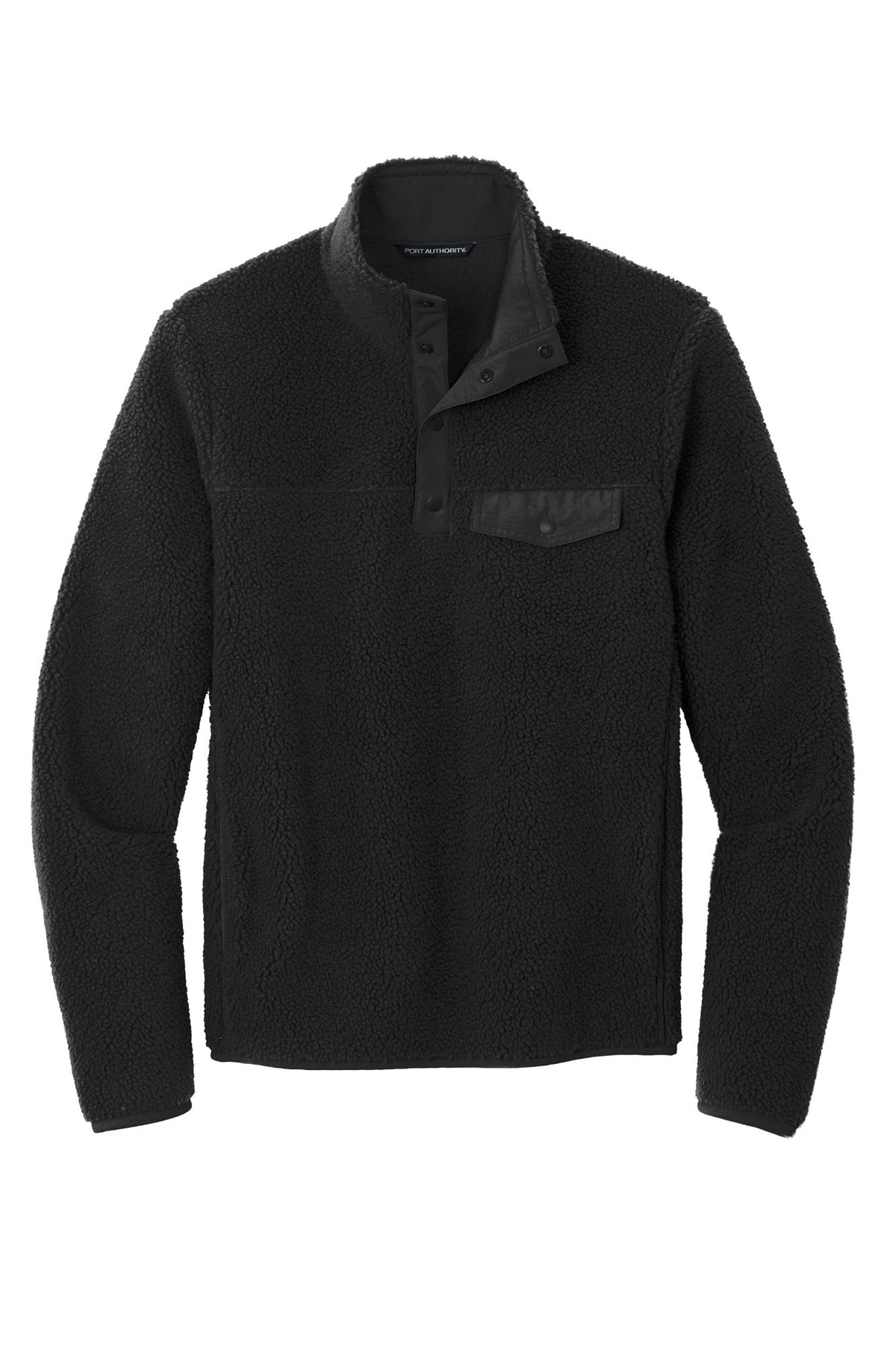 Port Authority® Camp Fleece Snap Pullover - Deep Black