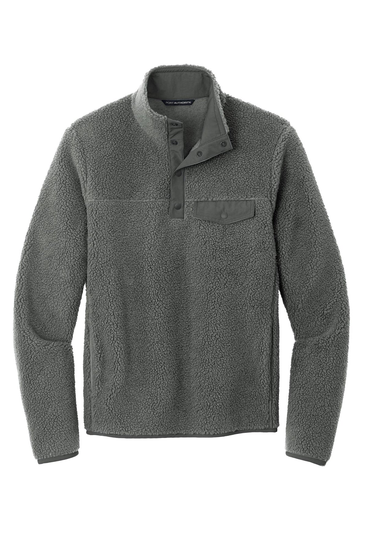 Port Authority® Camp Fleece Snap Pullover - Grey Steel