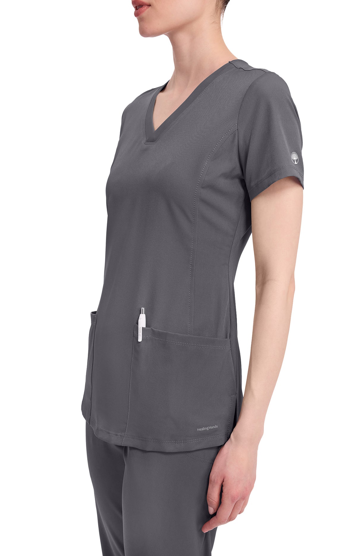 Healing Hands HH Works Monica Women's 4-Pocket Stretch V-Neck Scrub Top