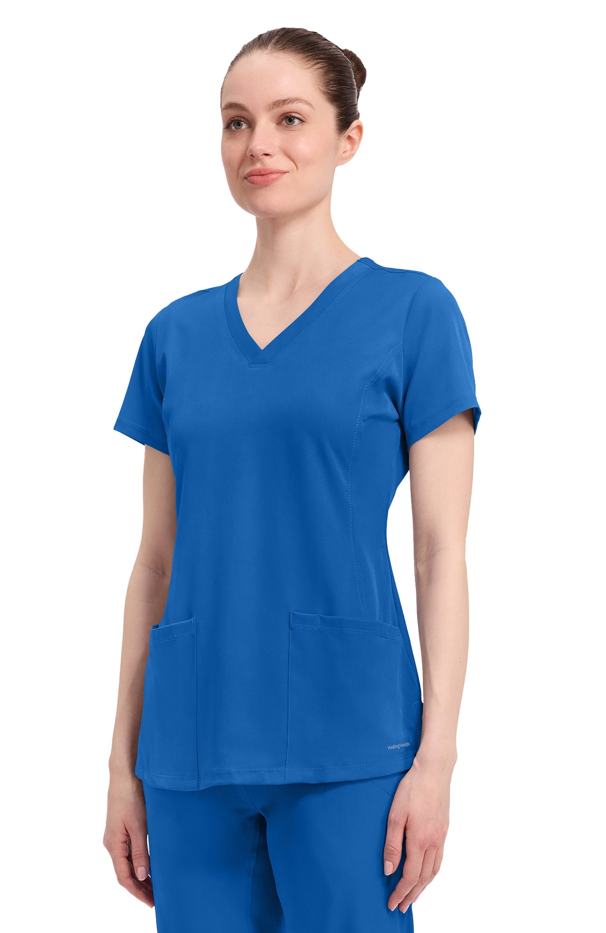 Healing Hands HH Works Monica Women's 4-Pocket Stretch V-Neck Scrub Top