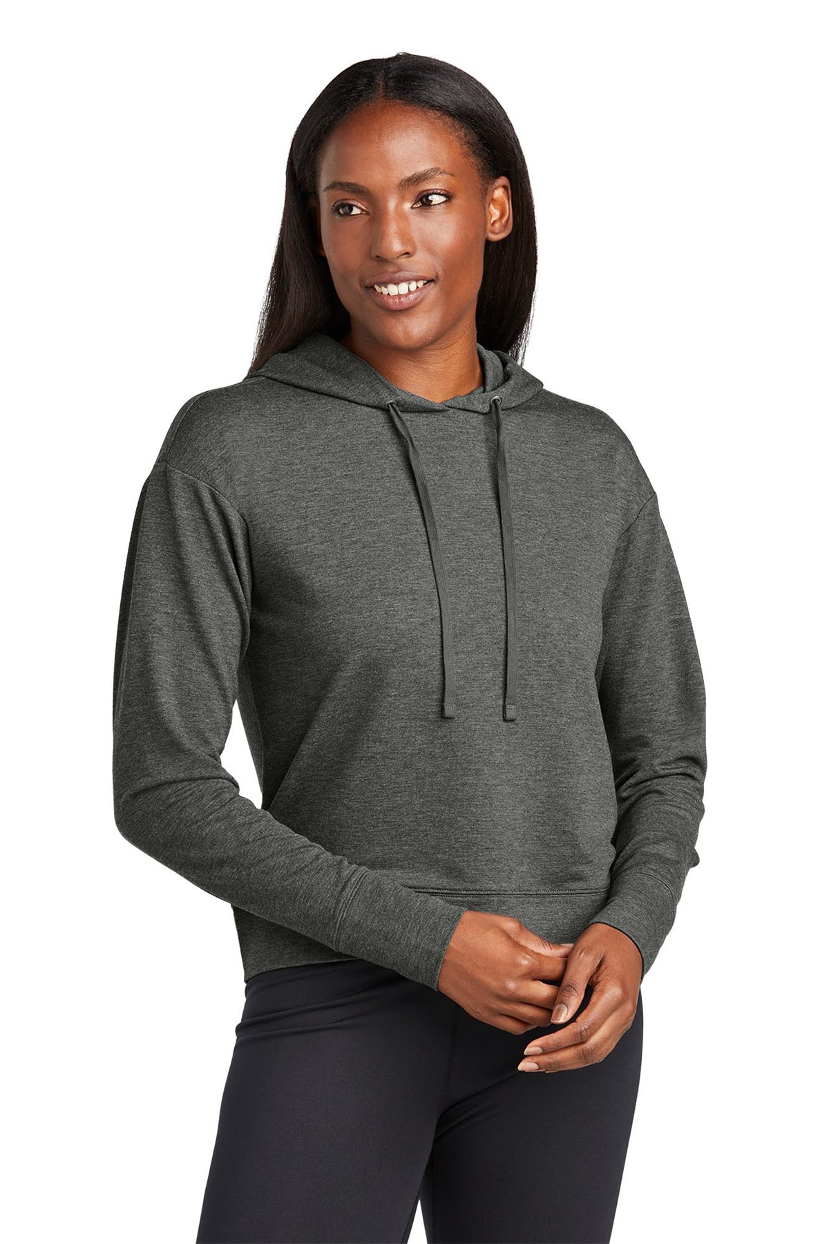 Sport-Tek® Women’s Sport-Wick® Flex Fleece Pullover Hoodie - Dark Grey Heather