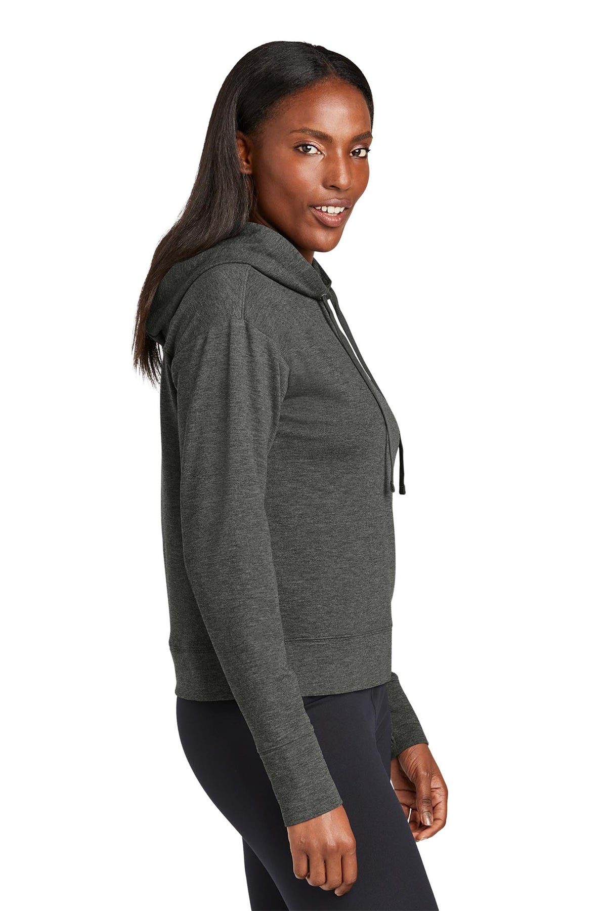 Sport-Tek® Women’s Sport-Wick® Flex Fleece Pullover Hoodie - Dark Grey Heather