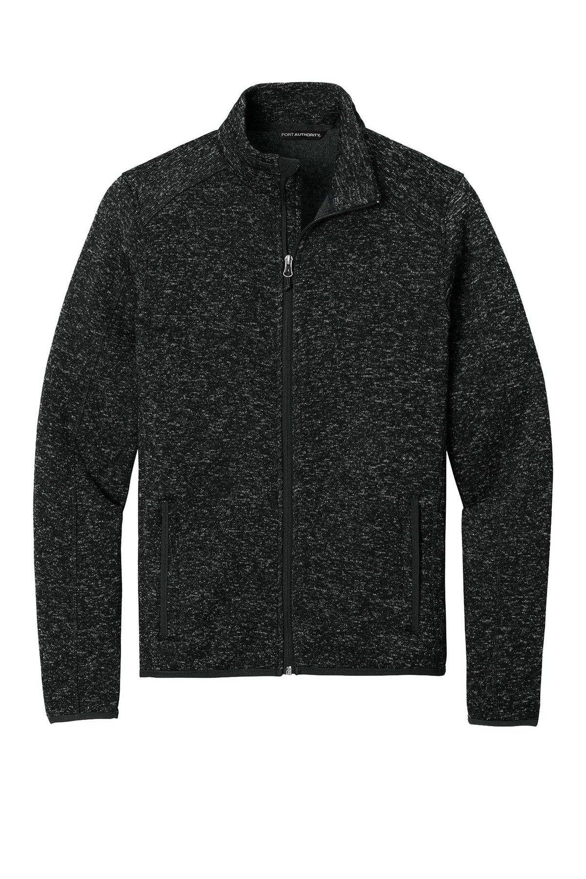 Port Authority® Sweater Fleece Jacket - Black Heather