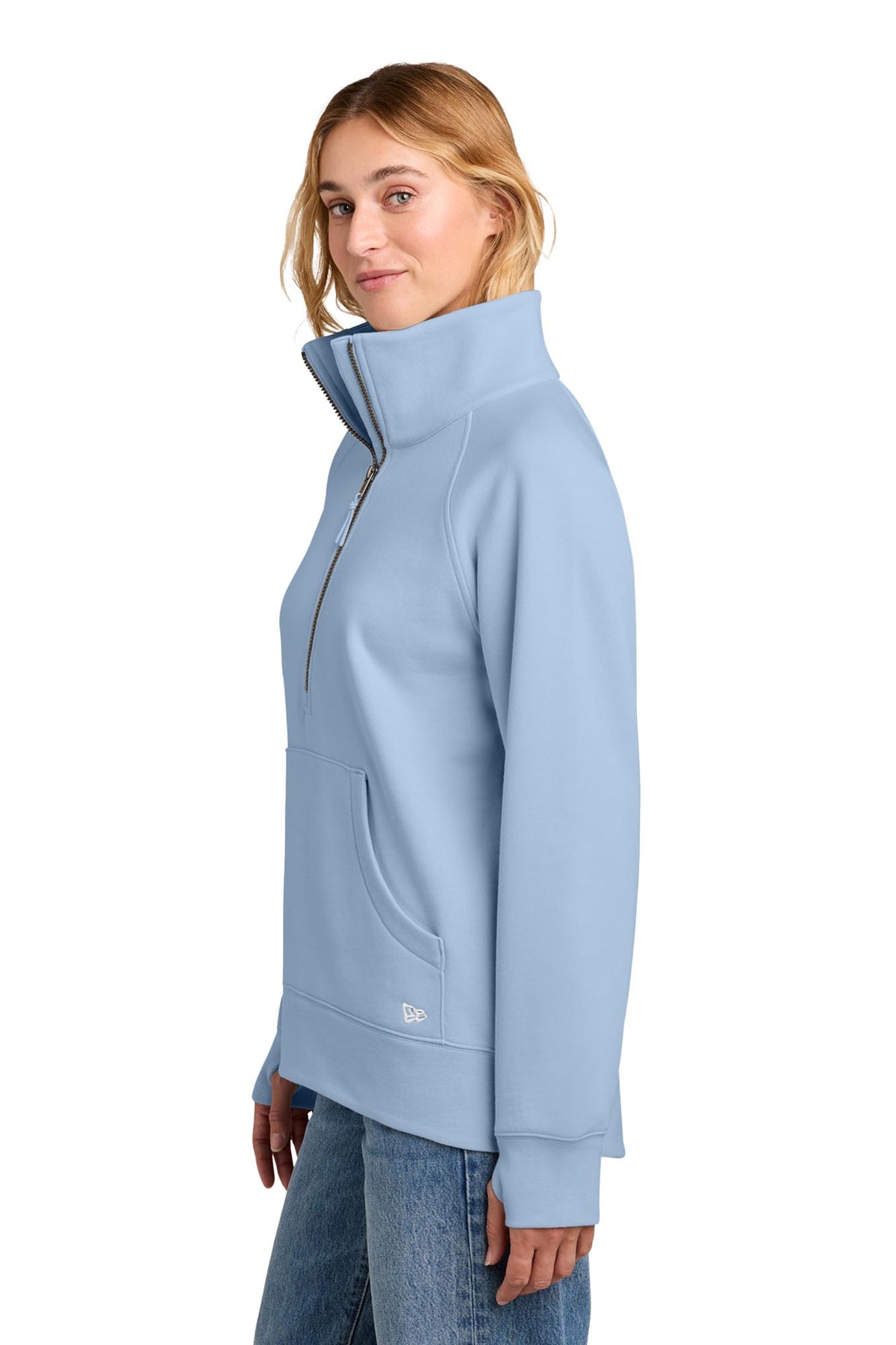New Era® Women’s Heritage Fleece 1/2-Zip - Cloud Blue