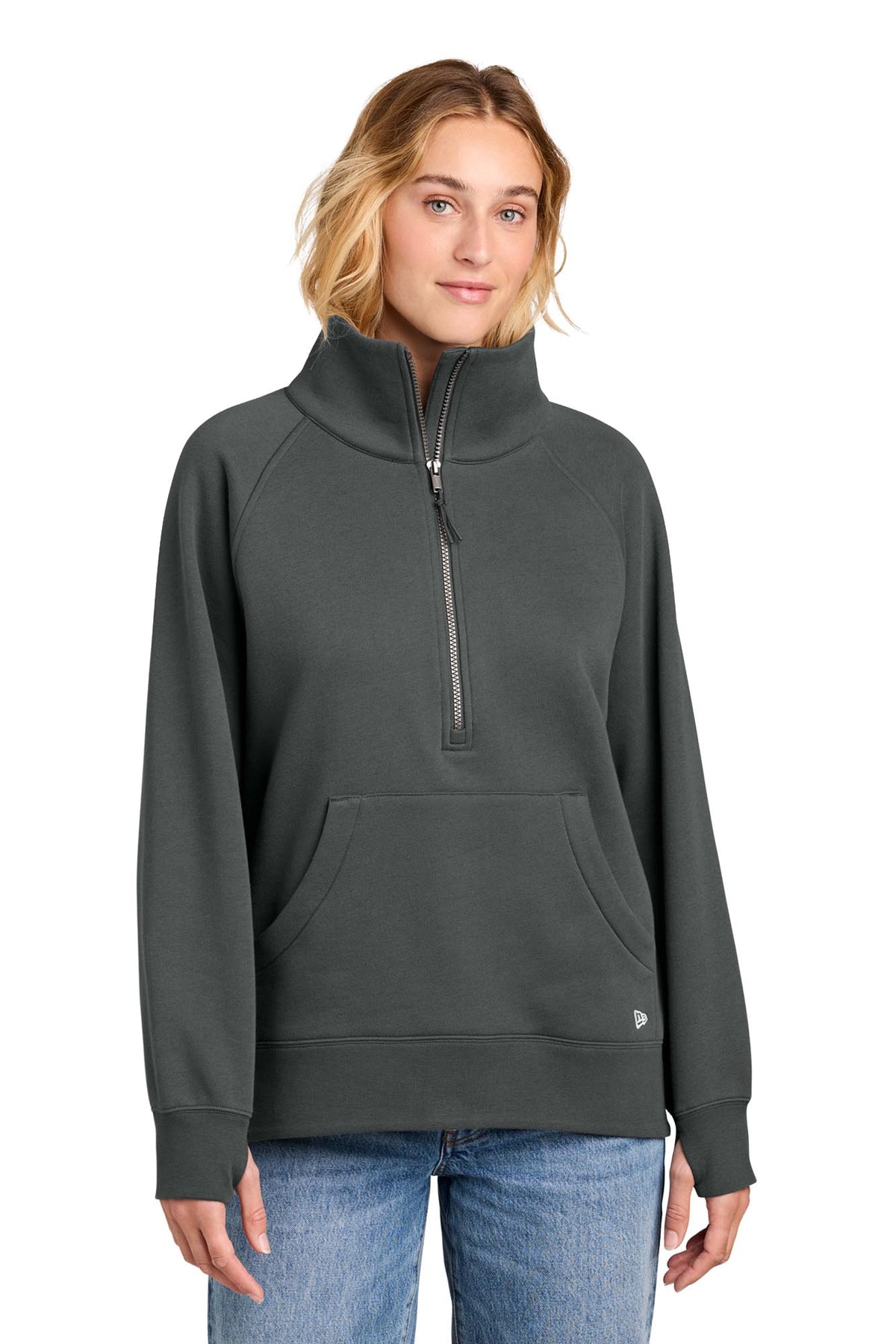 New Era® Women’s Heritage Fleece 1/2-Zip - Graphite