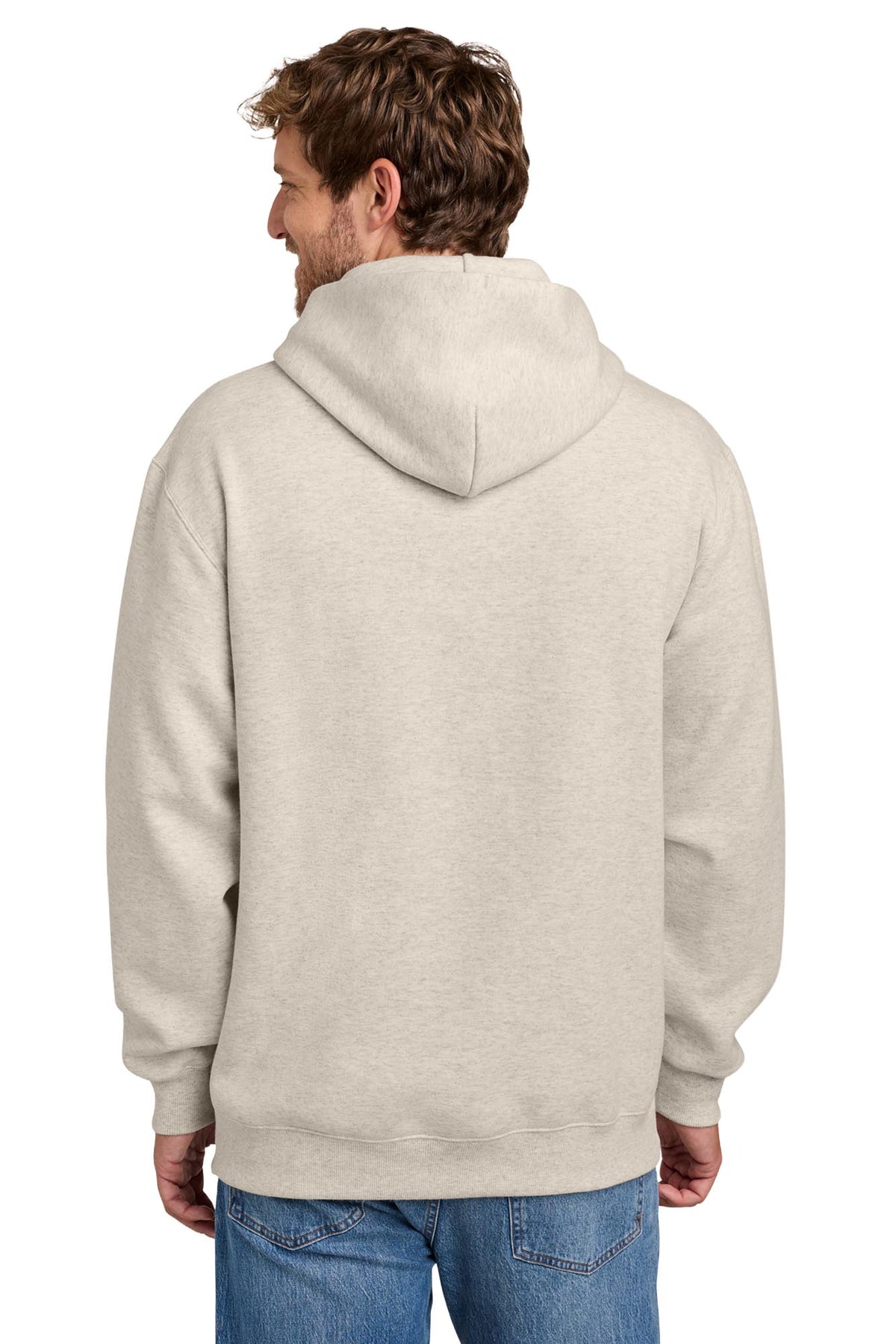 Port & Co® Men's Foundation Fleece Pullover Hooded Sweatshirt - Oat Heather
