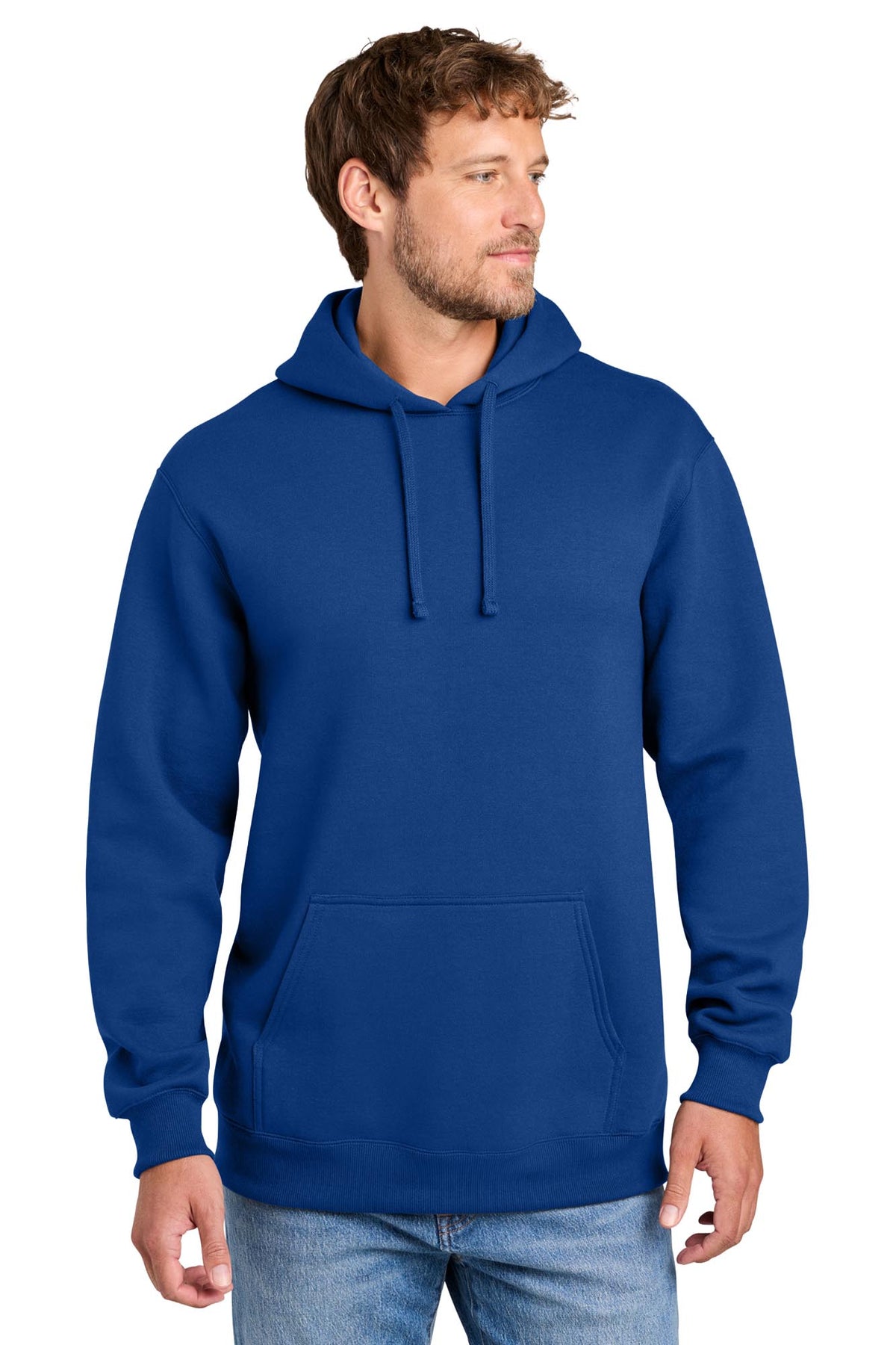 Port & Co® Men's Foundation Fleece Pullover Hooded Sweatshirt - True Royal