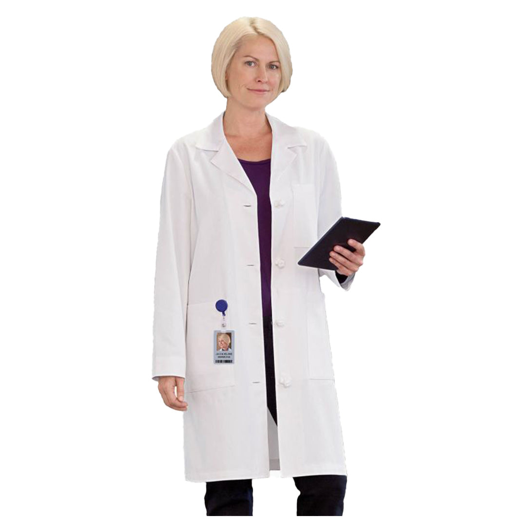 Meta Women's 38" iPad Knot Button Labcoat