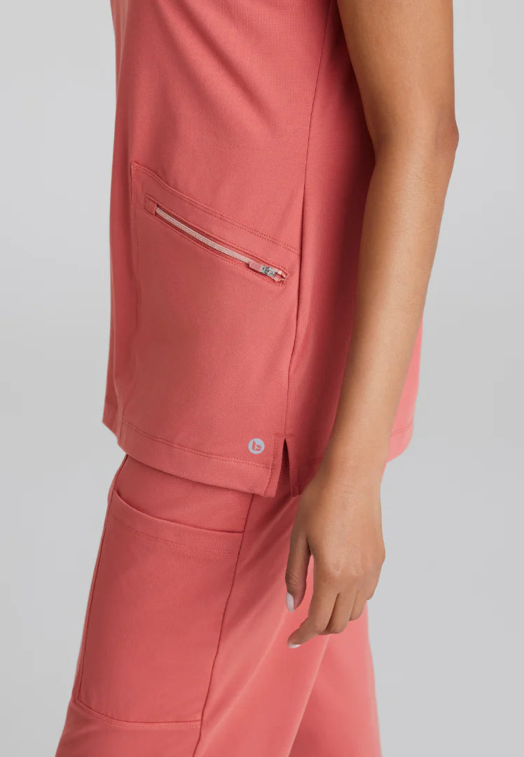 Barco One Performance Knits Women's Victory Knit V-Neck Top - Ginger Rose