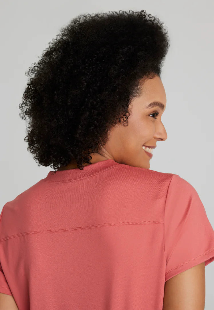 Barco One Performance Knits Women's Victory Knit V-Neck Top - Ginger Rose