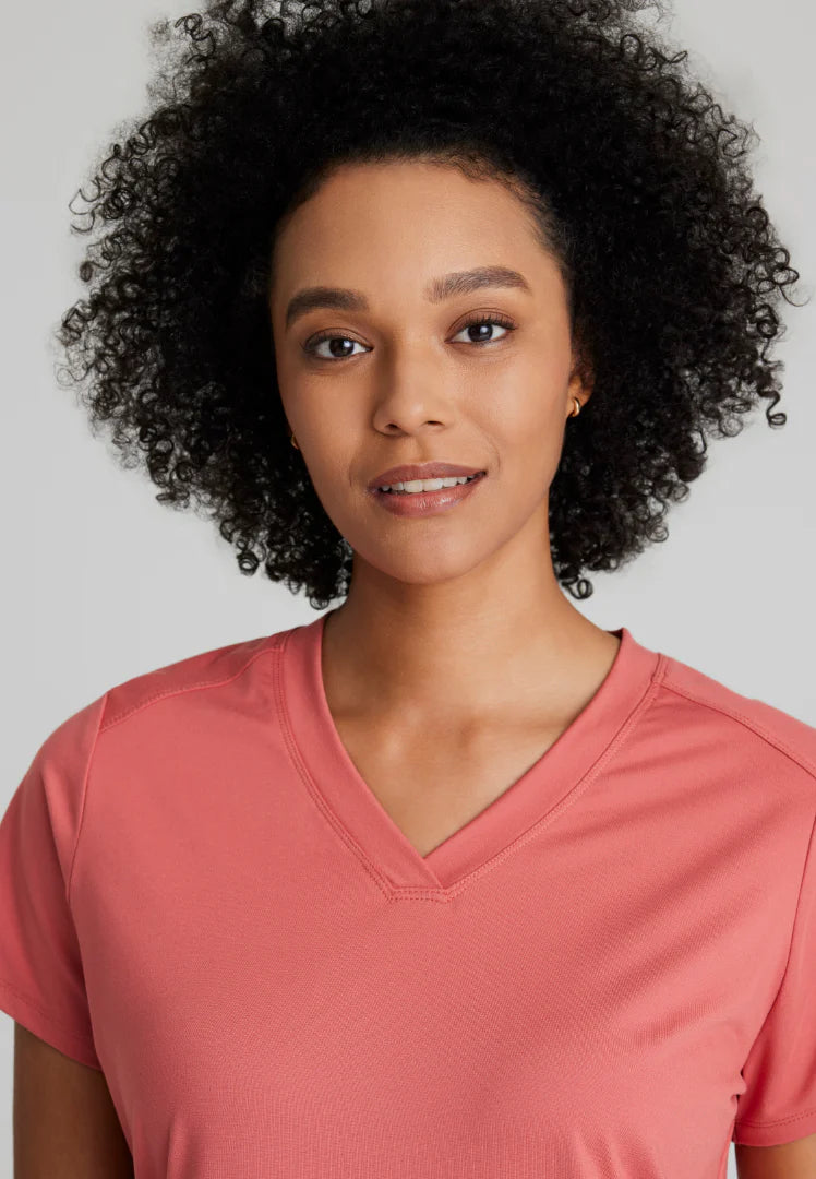 Barco One Performance Knits Women's Victory Knit V-Neck Top - Ginger Rose