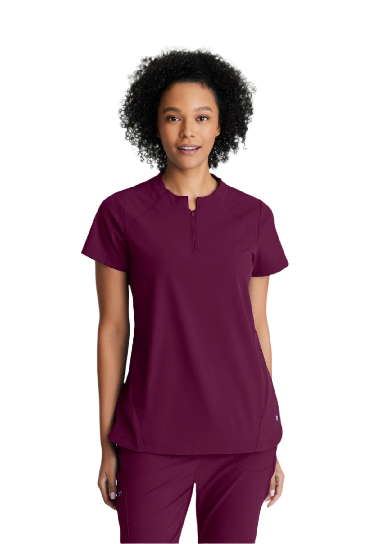 Barco One Women's Flux 2-Pocket Banded Zip Collar Top