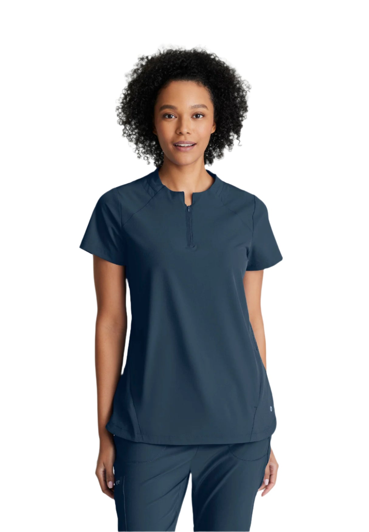 Barco One Women's Flux 2-Pocket Banded Zip Collar Top