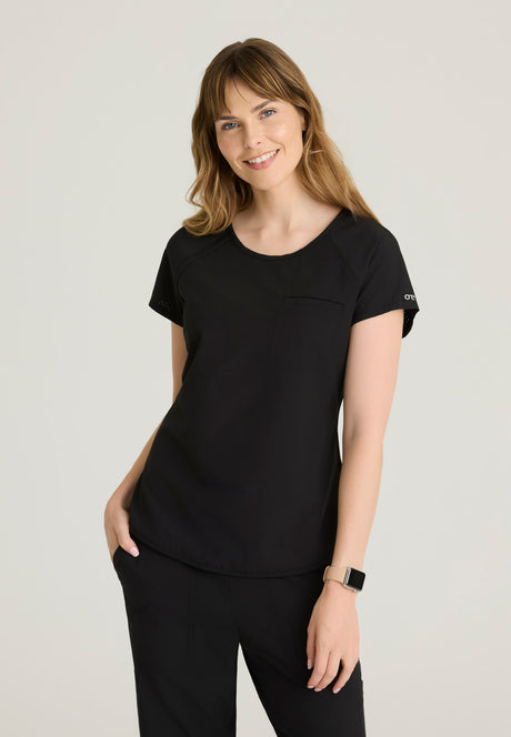 Barco One Women's 1 Pocket Raglan Sleeve Tuck-in Top