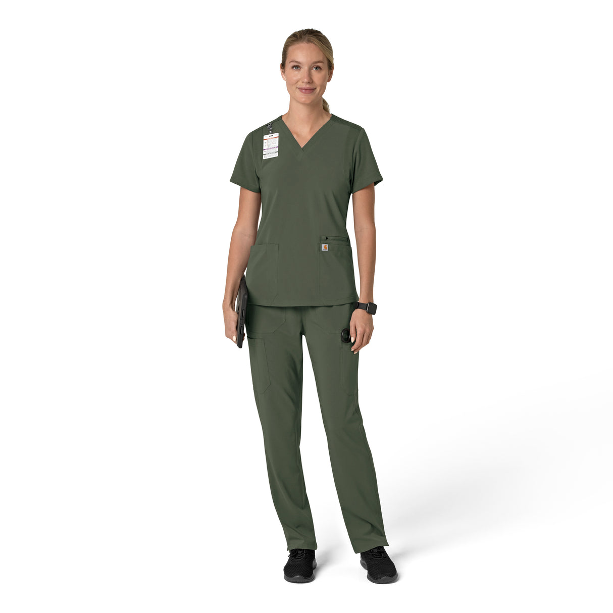 Carhartt® Force Cross-Flex Women's Flex Panel V-Neck Scrub Top