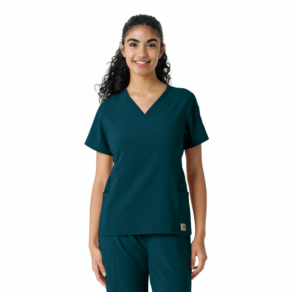 Carhartt® Force Cross-Flex Women's Knit Panel Scrub Top