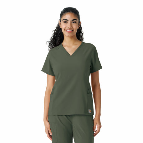 Carhartt® Force Cross-Flex Women's Knit Panel Scrub Top