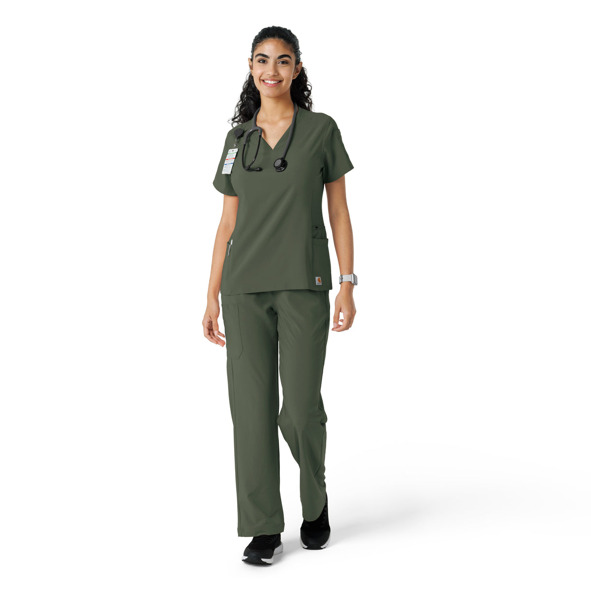 Carhartt® Force Cross-Flex Women's Knit Panel Scrub Top