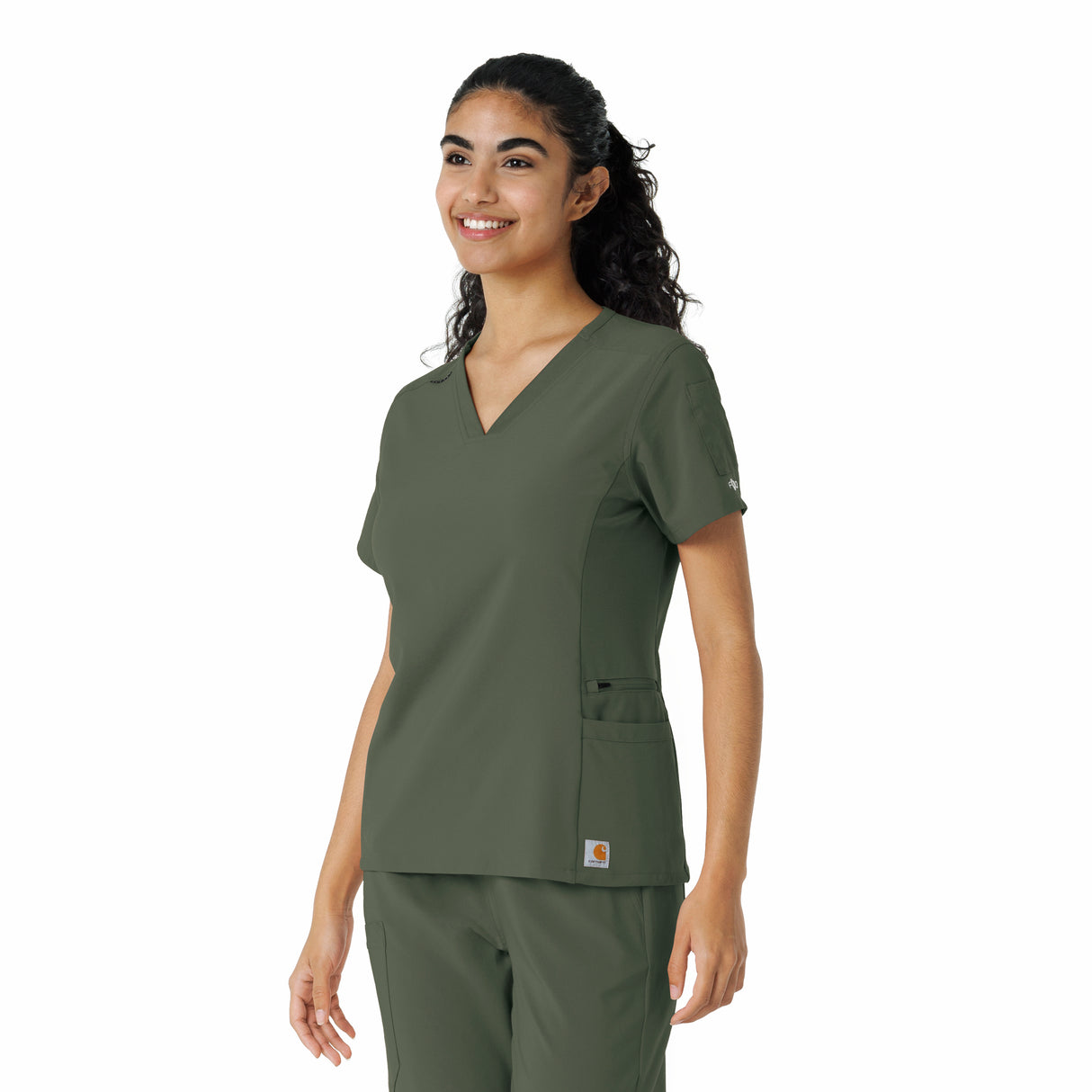 Carhartt® Force Cross-Flex Women's Knit Panel Scrub Top