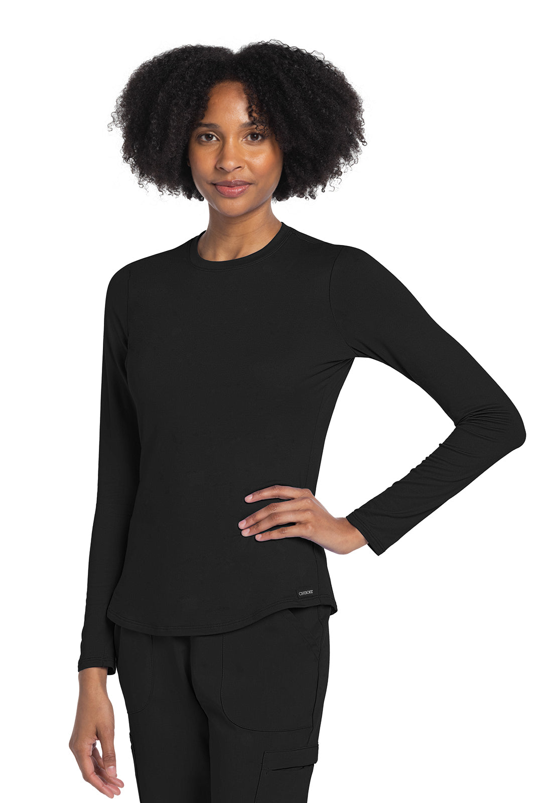 Cherokee Basics Women's Long Sleeve Underscrub Knit Tee