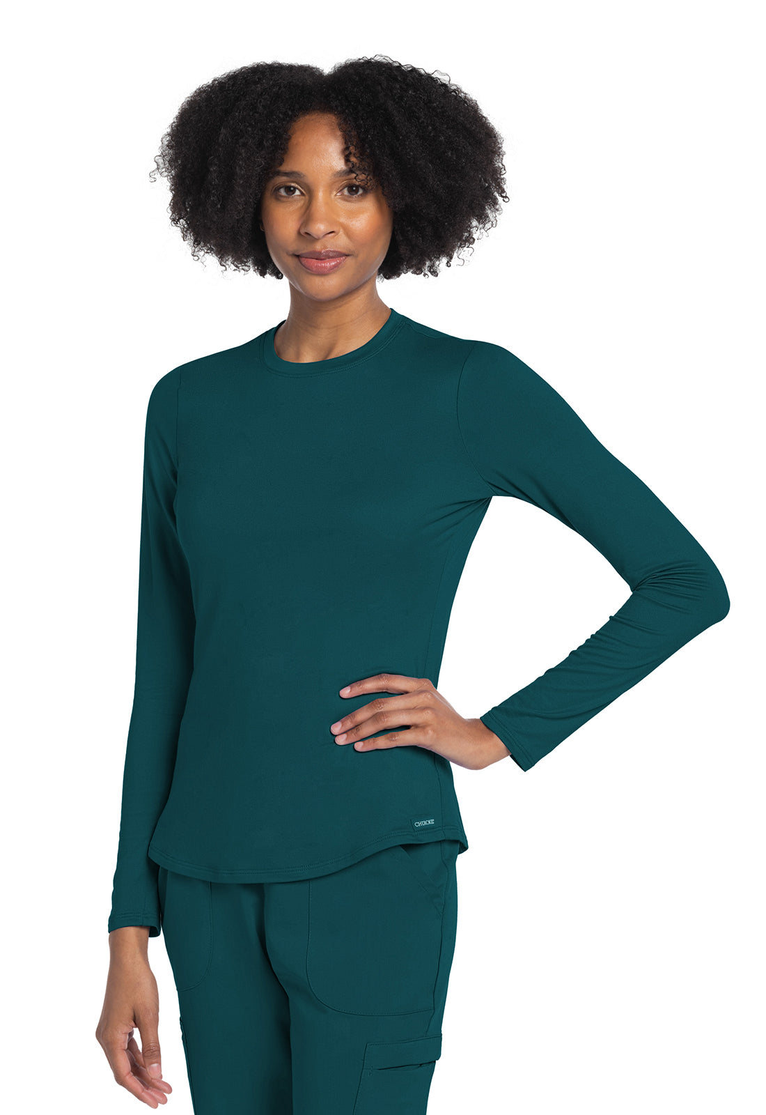 Cherokee Basics Women's Long Sleeve Underscrub Knit Tee