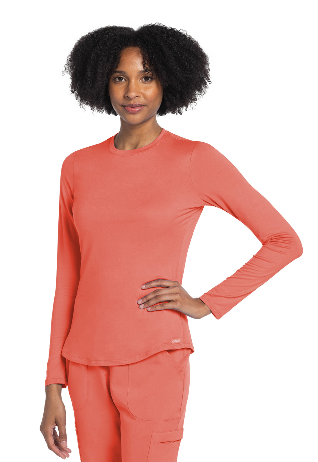 Cherokee Basics Women's Long Sleeve Underscrub Knit Tee