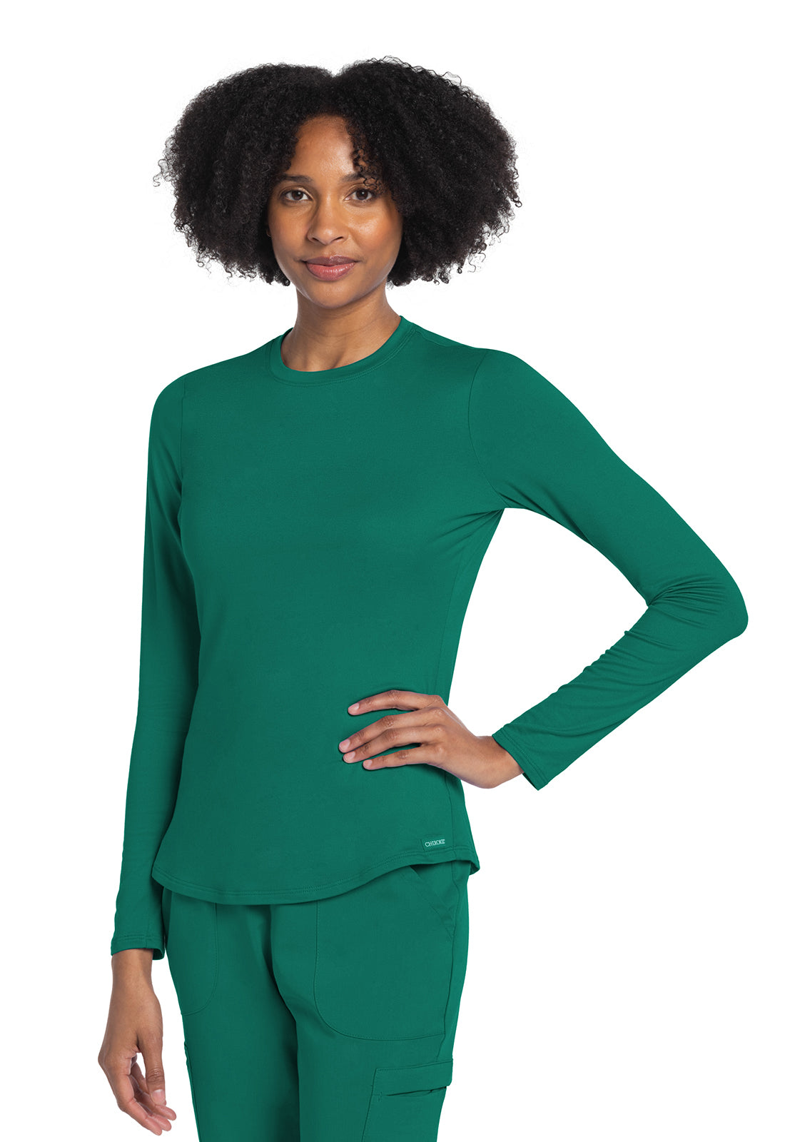 Cherokee Basics Women's Long Sleeve Underscrub Knit Tee