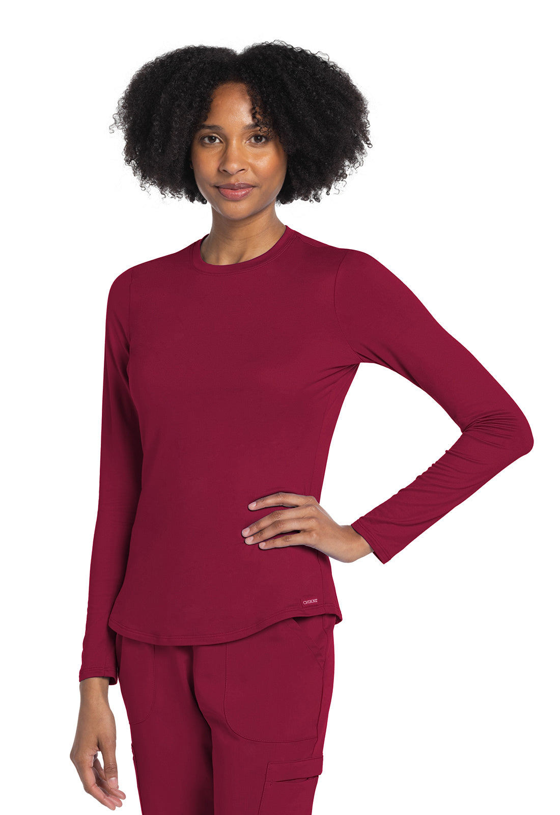 Cherokee Basics Women's Long Sleeve Underscrub Knit Tee