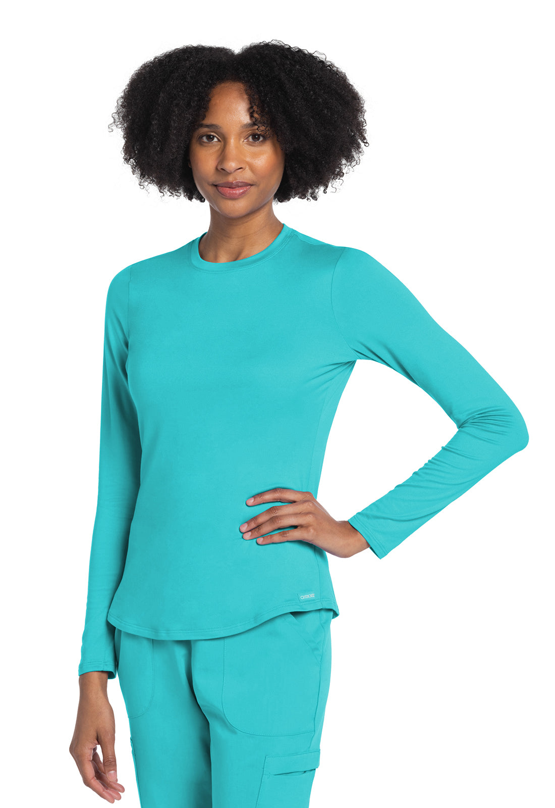 Cherokee Basics Women's Long Sleeve Underscrub Knit Tee