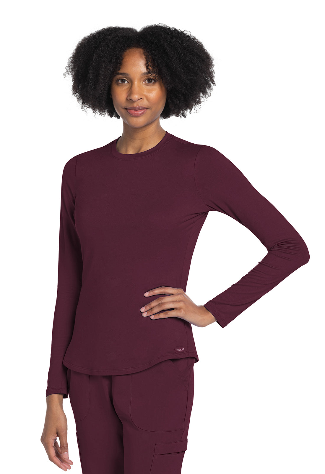 Cherokee Basics Women's Long Sleeve Underscrub Knit Tee