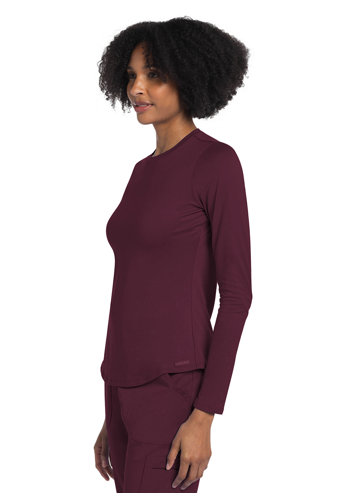 Cherokee Basics Women's Long Sleeve Underscrub Knit Tee