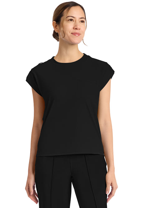 Achieve by Cherokee Women's Raglan Cap-Sleeve 1-Pocket Crew Neck Scrub Top