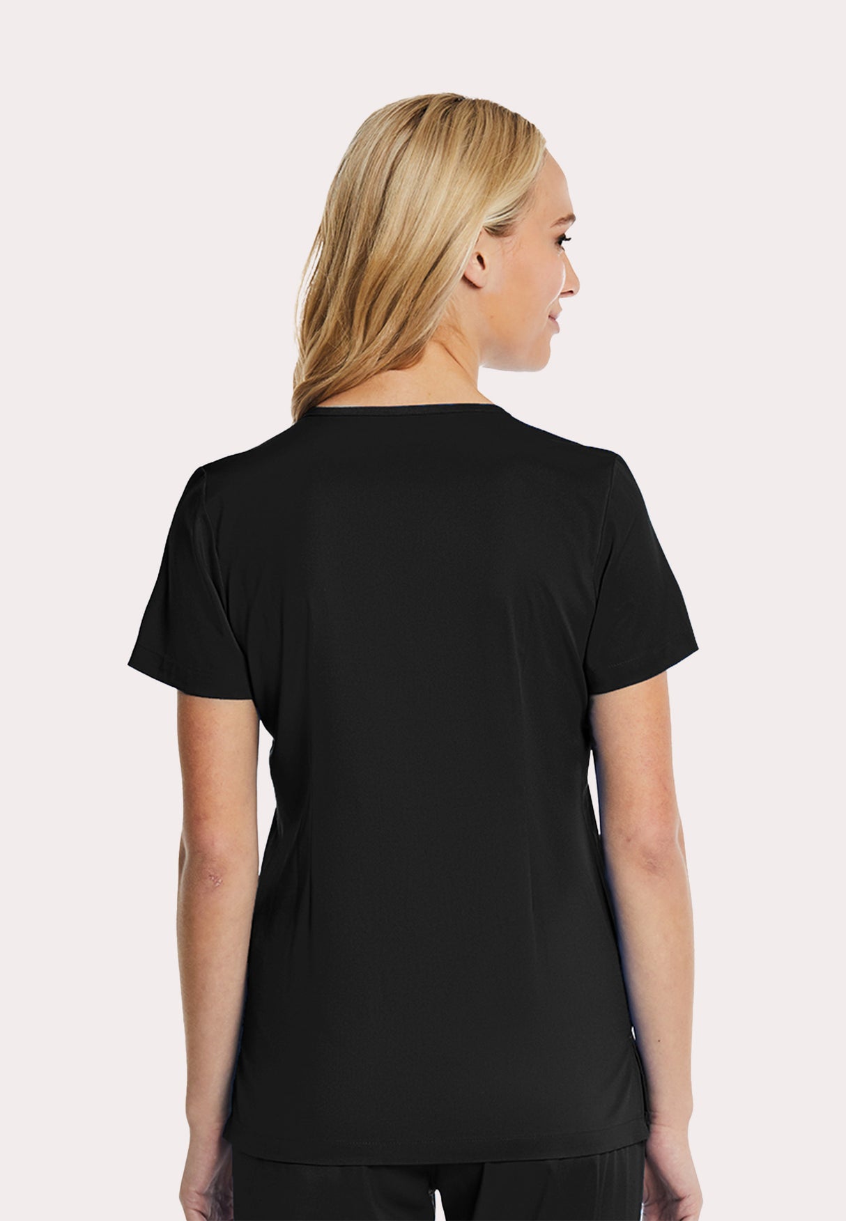 Elements by Alexanders Uniforms Women's Mock Wrap Patch Pocket 4-Way Stretch Scrub Top