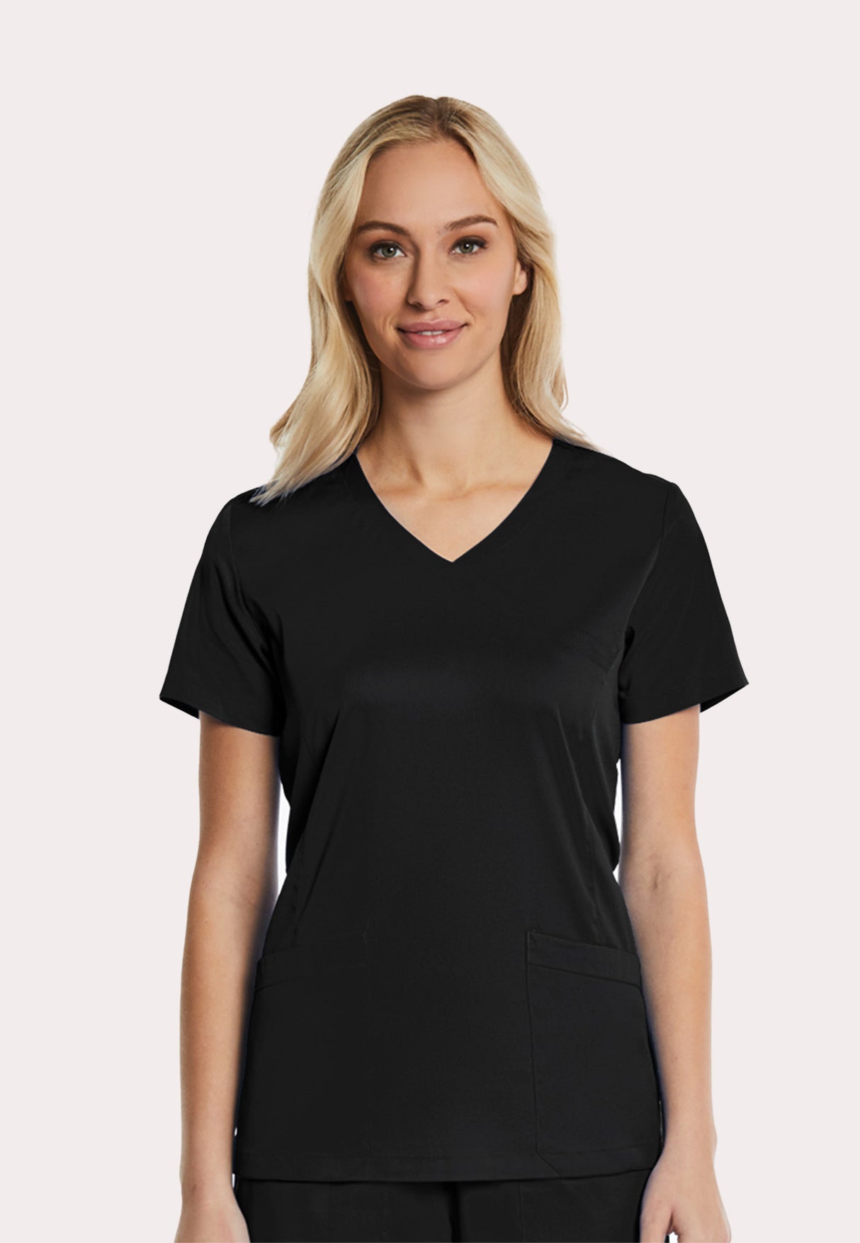 Elements by Alexanders Uniforms Women's Mock Wrap Patch Pocket 4-Way Stretch Scrub Top