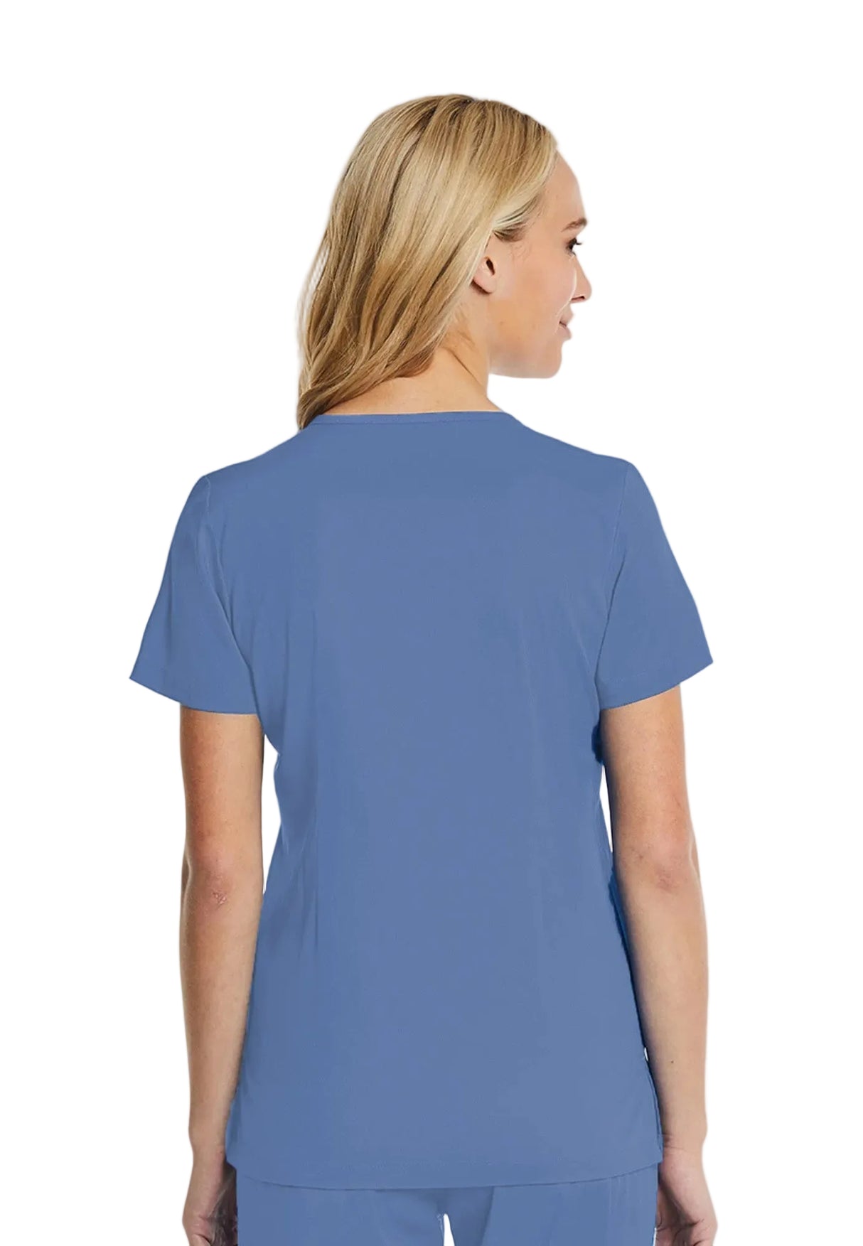 Elements by Alexanders Uniforms Women's Mock Wrap Patch Pocket 4-Way Stretch Scrub Top