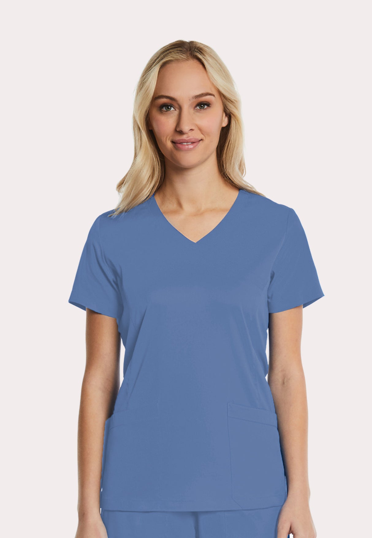 Elements by Alexanders Uniforms Women's Mock Wrap Patch Pocket 4-Way Stretch Scrub Top