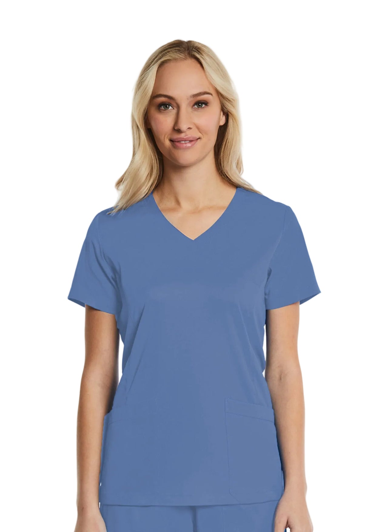 Elements by Alexanders Uniforms Women's Mock Wrap Patch Pocket 4-Way Stretch Scrub Top