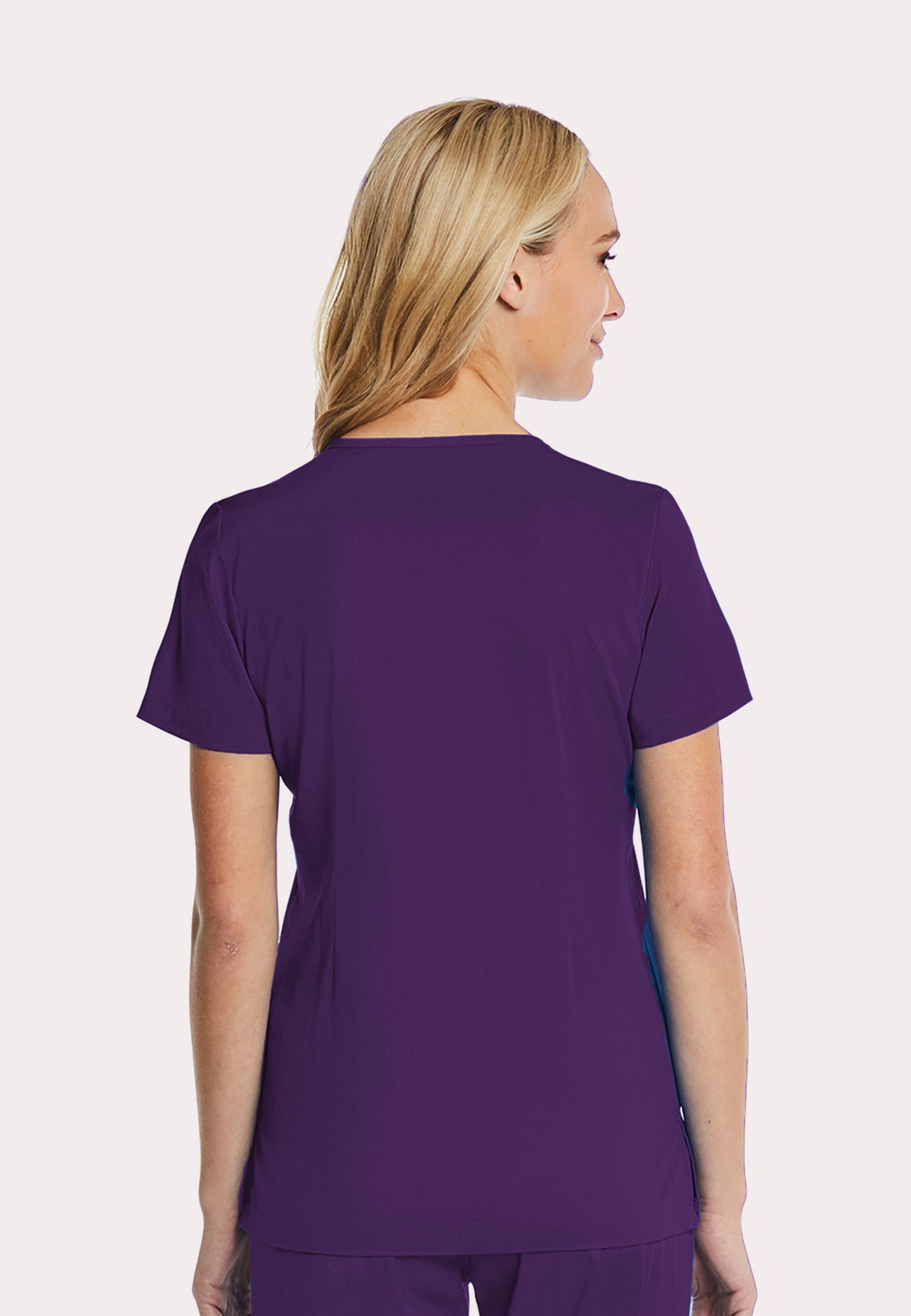 Elements by Alexanders Uniforms Women's Mock Wrap Patch Pocket 4-Way Stretch Scrub Top