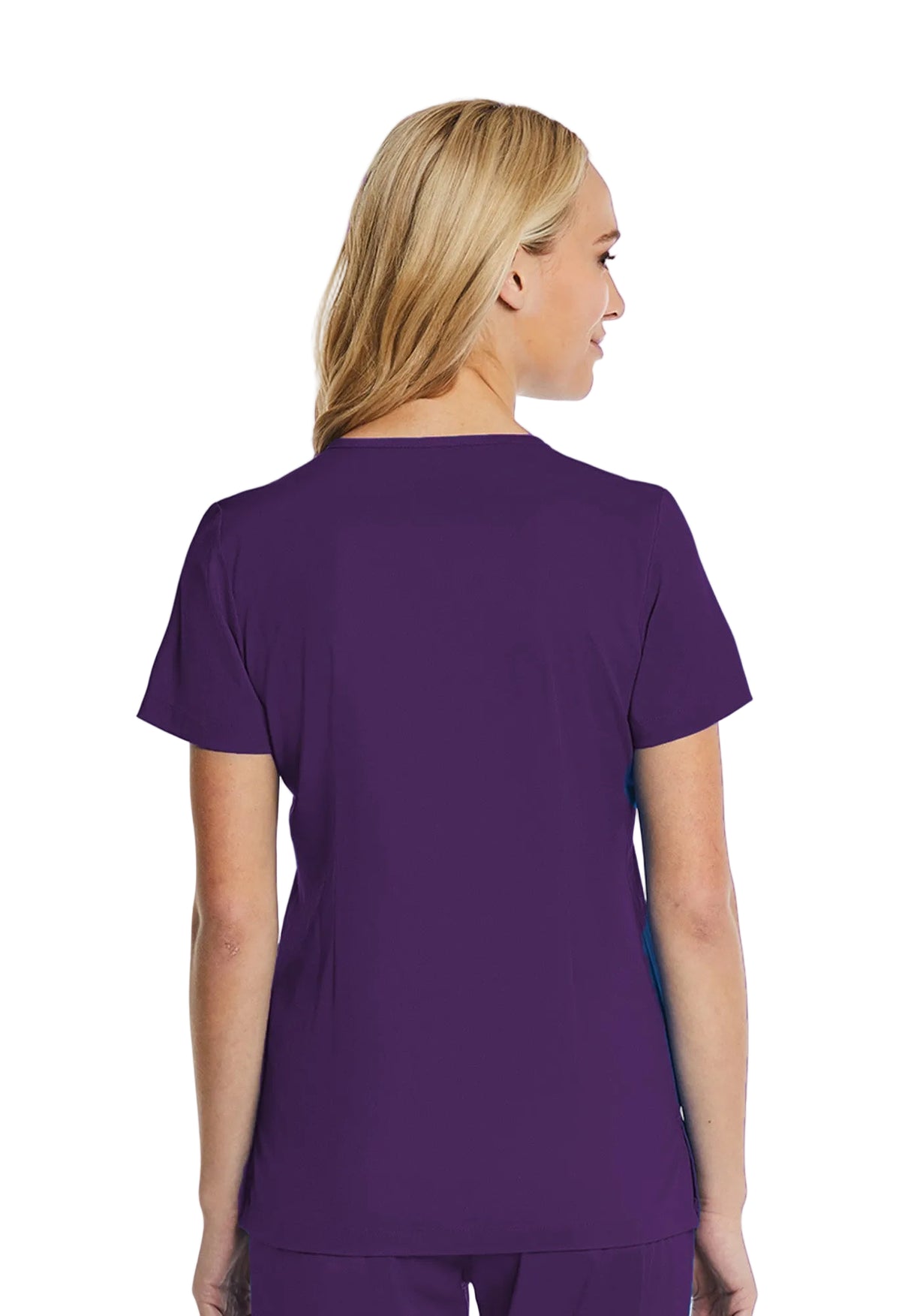 Elements by Alexanders Uniforms Women's Mock Wrap Patch Pocket 4-Way Stretch Scrub Top
