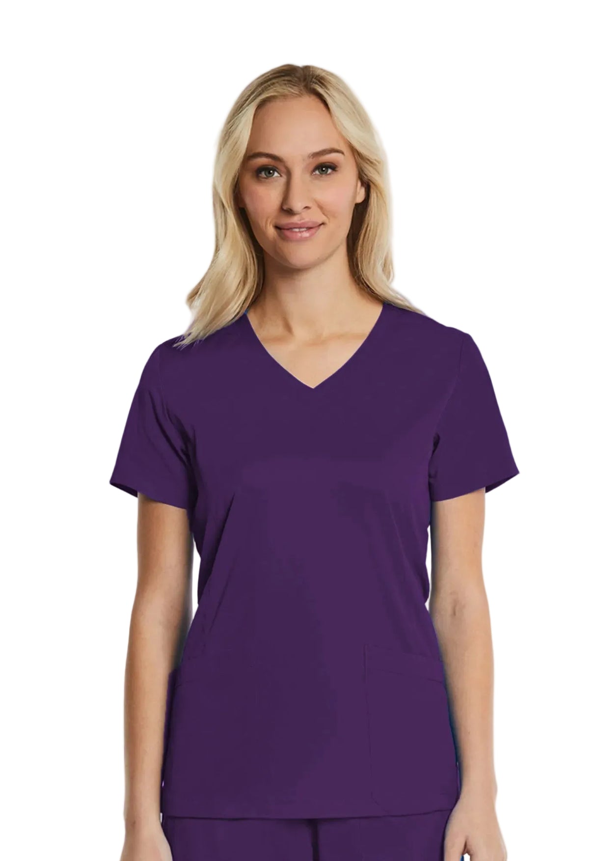 Elements by Alexanders Uniforms Women's Mock Wrap Patch Pocket 4-Way Stretch Scrub Top