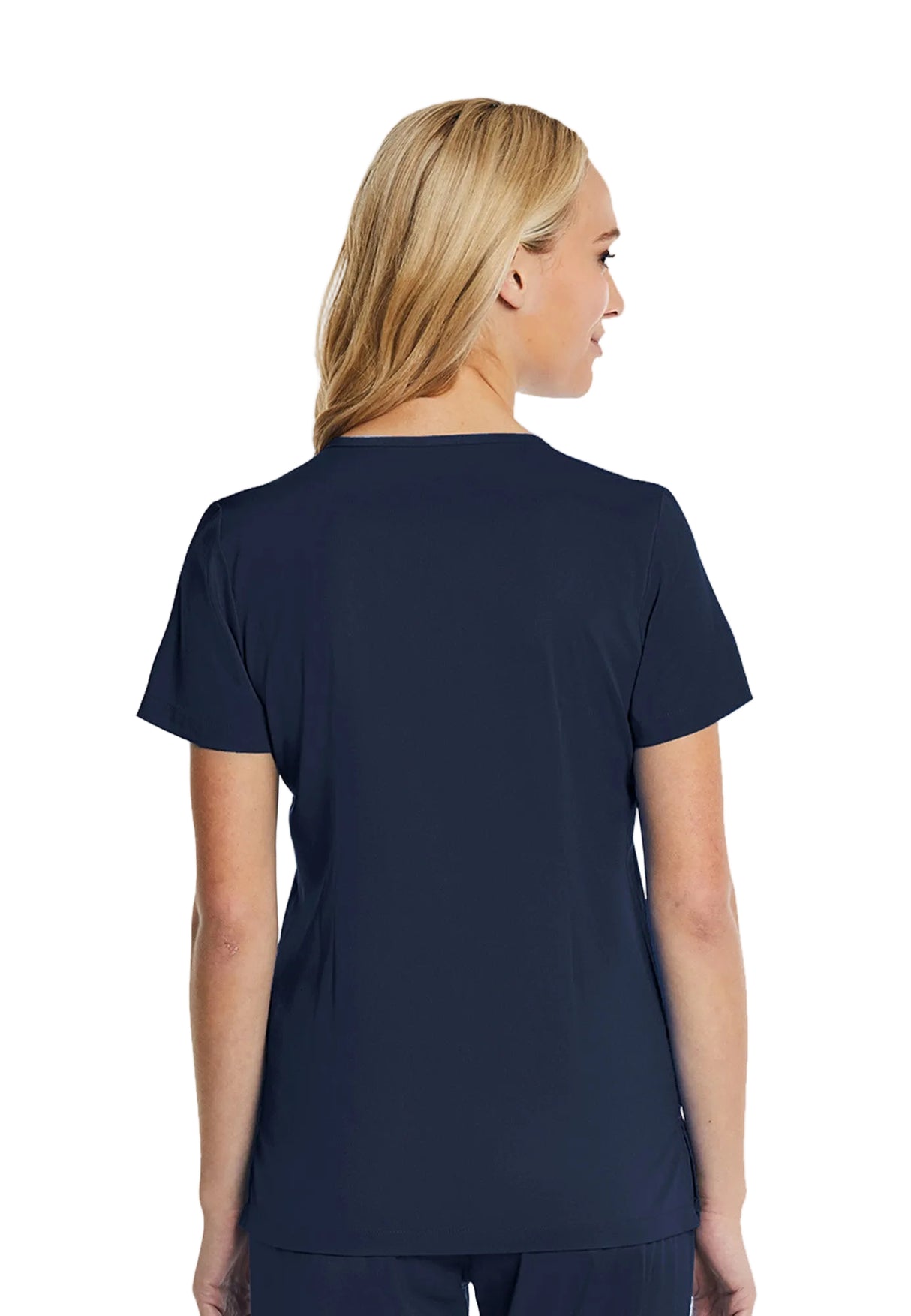 Elements by Alexanders Uniforms Women's Mock Wrap Patch Pocket 4-Way Stretch Scrub Top