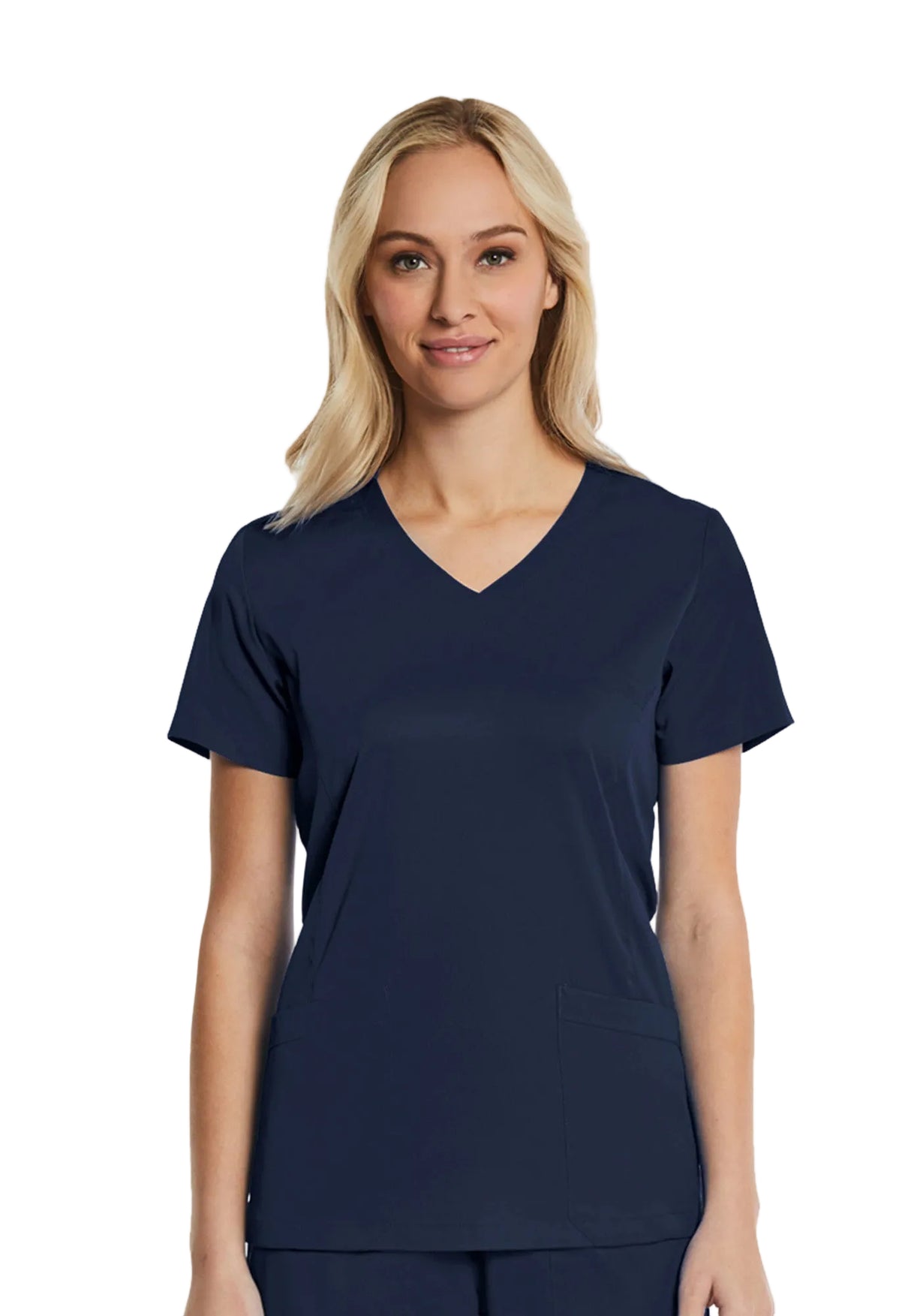 Elements by Alexanders Uniforms Women's Mock Wrap Patch Pocket 4-Way Stretch Scrub Top